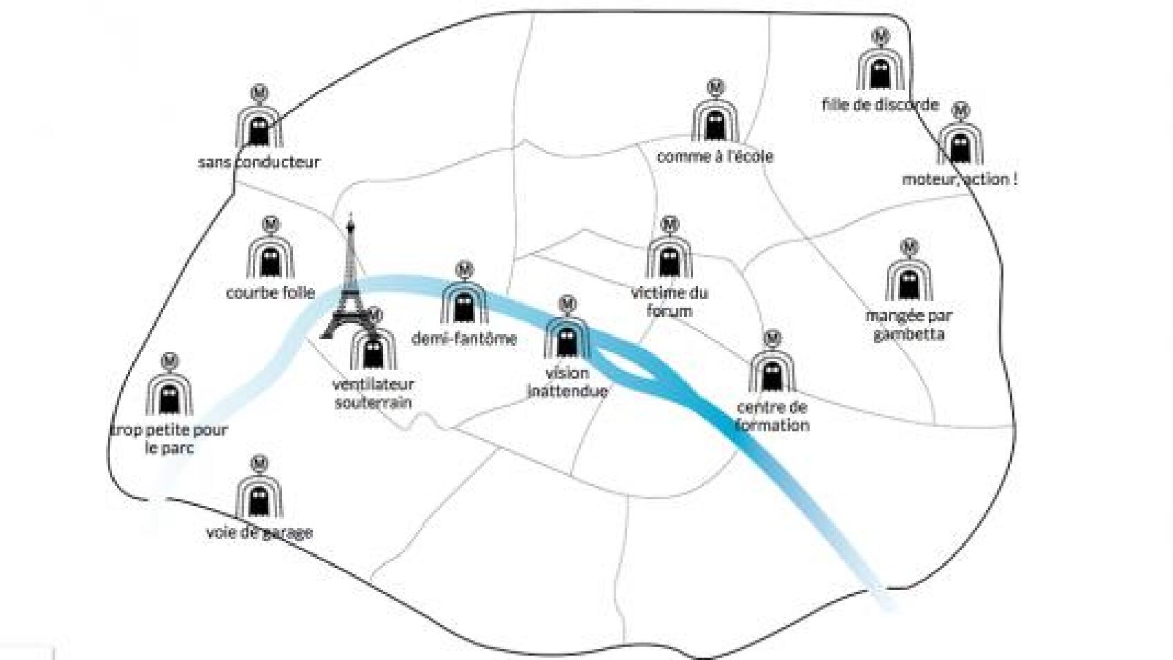 Une carte des stations de métro fantômes