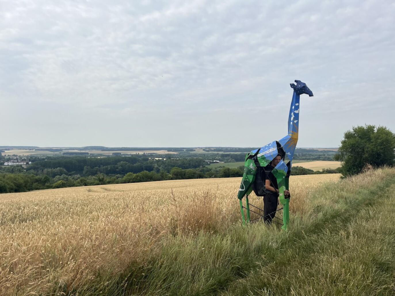 Il fait un Marseille - Paris avec une girafe sur le dos