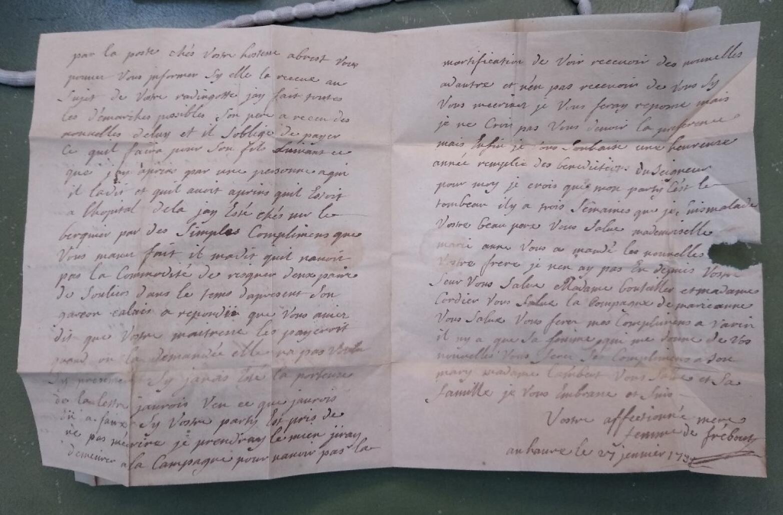 Des lettres perdues vieilles de 265 ans retrouvées dans les archives britanniques