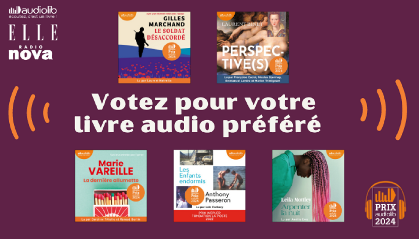 Qui sera le lauréat du Prix Audiolib 2024 ? À vos votes